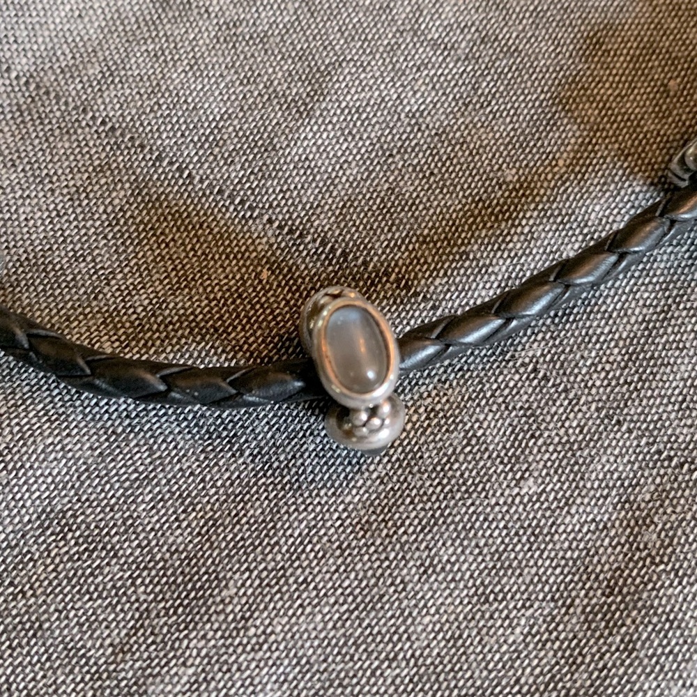 Pandora retired gray moonstone triplet spacer SS
